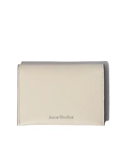 Acne Studios Logo Wallet In Nude