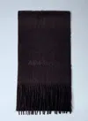 Acne Studios Men Logo Wool Scarf In Brown