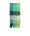 Acne Studios Logo Wool Scarf In Green