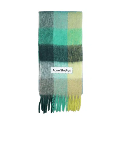 Acne Studios Logo Wool Scarf In Multicolor