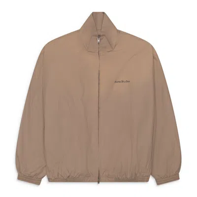 Acne Studios Logo Zip Jacket Mushroom Beige In Neutral