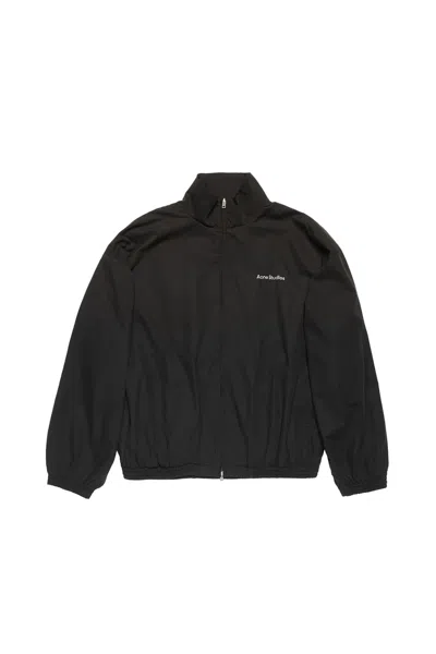 Acne Studios Logo Zipper Jacket In Black