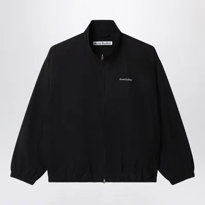 Acne Studios Logo Zipper Jacket In Black