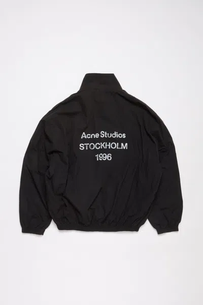 Acne Studios Logo Zipper Jacket In Black