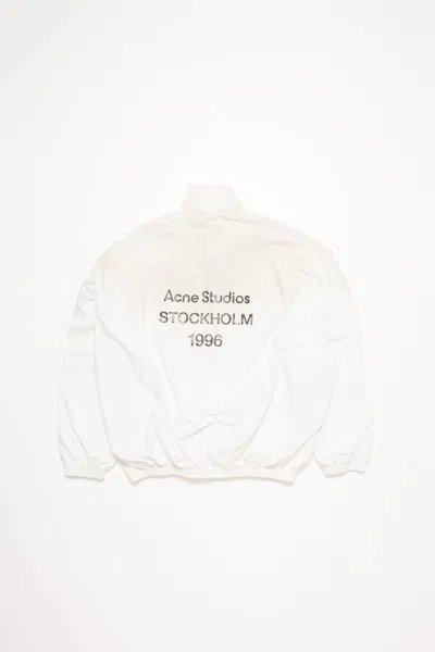 Acne Studios Logo Zipper Jacket In Dusty White