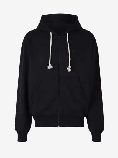 Acne Studios Logo Zipper Sweatshirt In Black