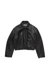 Acne Studios Logo-debossed Cropped Jacket In Black