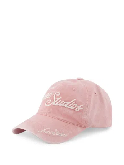Acne Studios Logo-embroidered Baseball Cap In Pink