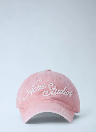 Acne Studios Logo-embroidered Baseball Cap In Pink