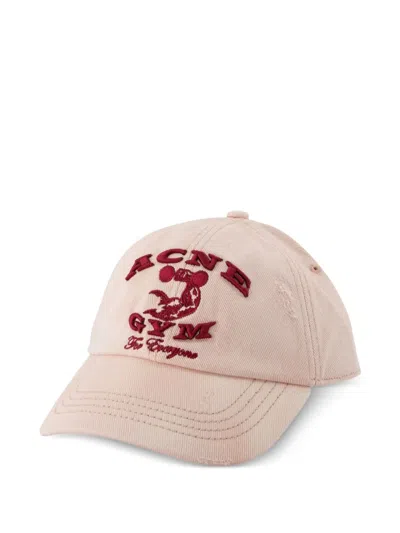 Acne Studios Logo-embroidered Cap In Pink