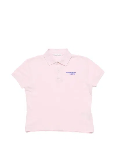Acne Studios Logo-embroidered Polo Shirt In Pink