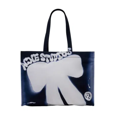 Acne Studios Logo-graphic Cotton Tote Bag In Blue