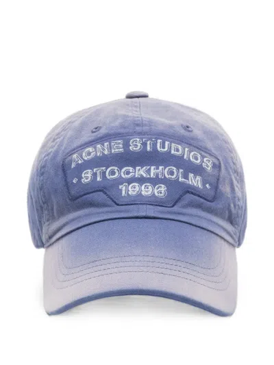 Acne Studios Logo-patch Baseball Cap In Blue