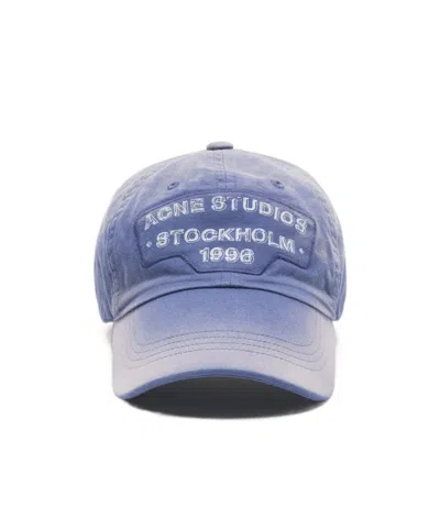 Acne Studios Logo-patch Baseball Cap In Blue