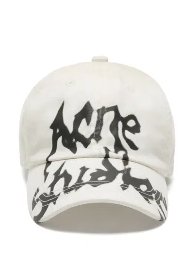 Acne Studios Logo-print Baseball Cap In Gray