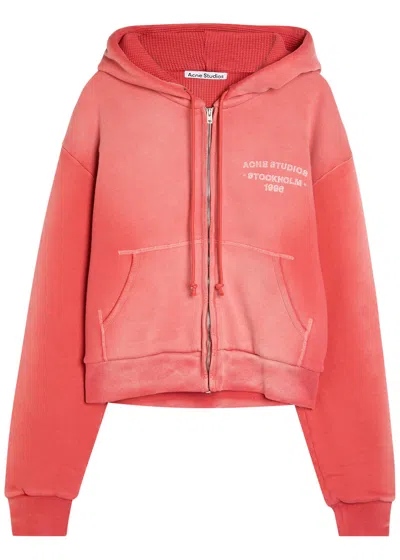 Acne Studios Logo-print Cotton Sweatshirt In Red