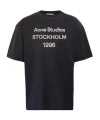 Acne Studios Exford Distressed Logo-print Cotton-jersey T-shirt In Black