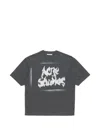 Acne Studios Logo-print Distressed T-shirt In Gray