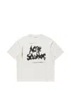 Acne Studios Logo-print Distressed T-shirt In White