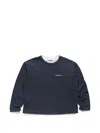 Acne Studios Logo-print Layered Sweatshirt In 블루