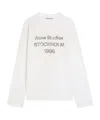 Acne Studios Womens Dusty White Edden 1996 Logo Cotton-blend T-shirt In White