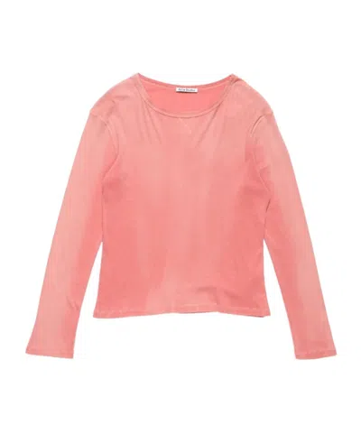 Acne Studios Logo-print Long-sleeve T-shirt In Pink