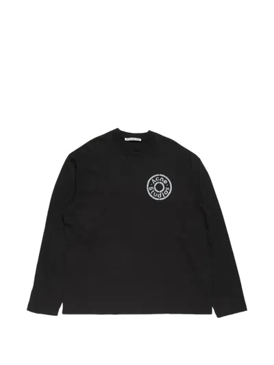 Acne Studios Logo-print Long-sleeve T-shirt In Black