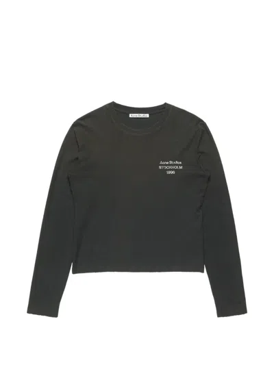 Acne Studios Logo-print Long-sleeve T-shirt In Black