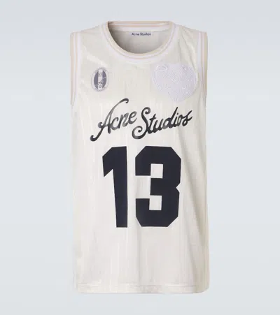 Acne Studios Logo-print Tank T-shirt In White