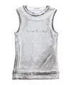 Acne Studios Logo-print Top In Silver