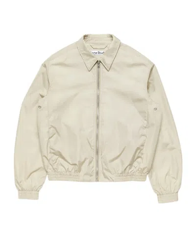 Acne Studios Logo-print Zip-up Jacket In Neutral