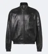 Acne Studios Lethestanether Lamb Leather Bomber Jacket In Black