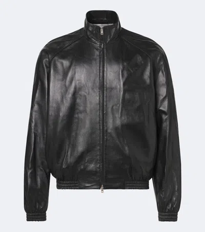 Acne Studios Lokot Leather Jacket In Black