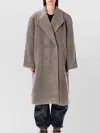 Acne Studios Long Coat With Notched Lapels And Pockets In Gray