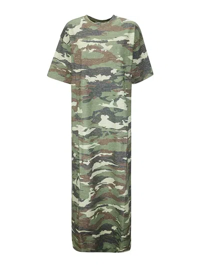 Acne Studios Khaki Crystal Maxi Dress In Green