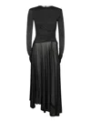 Acne Studios Long Jersey Dress With Black Slit In Black
