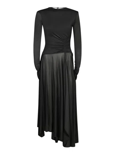 Acne Studios Long Jersey Dress With Black Slit