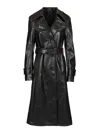 Acne Studios Oliv Belted Long Trench Coat In Black