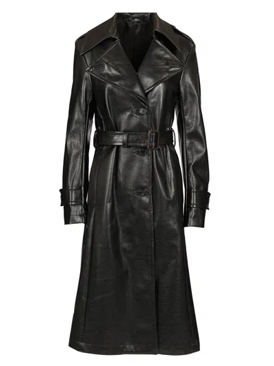 ACNE STUDIOS LONG LEATHER TRENCH COAT COATS BLACK