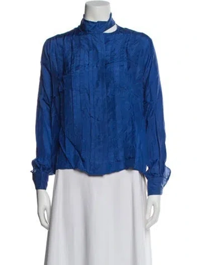 Pre-owned Acne Studios Long Sleeve Blouse In Blue