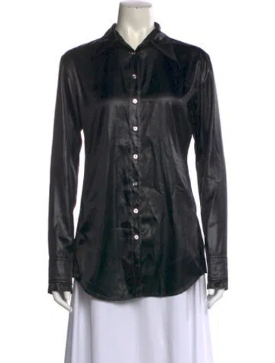 Pre-owned Acne Studios Long Sleeve Button-up Top In Black