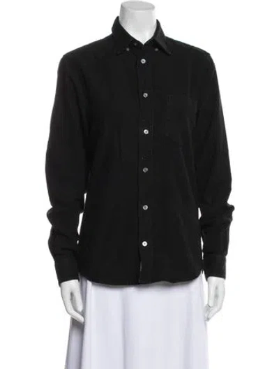 Pre-owned Acne Studios Long Sleeve Button-up Top In Black