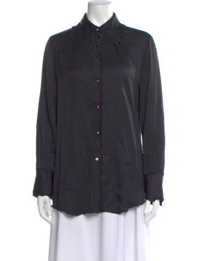 Pre-owned Acne Studios Long Sleeve Button-up Top In Black
