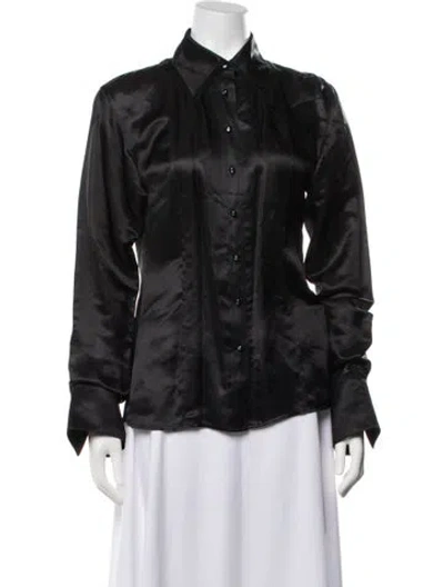 Pre-owned Acne Studios Long Sleeve Button-up Top In Black/blue