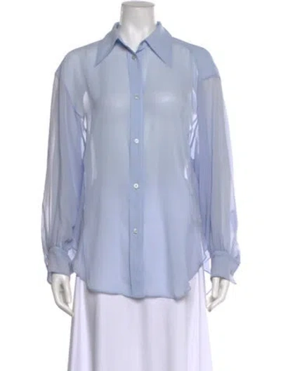 Pre-owned Acne Studios Long Sleeve Button-up Top In Blue