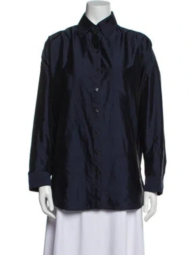 Pre-owned Acne Studios Long Sleeve Button-up Top In Blue