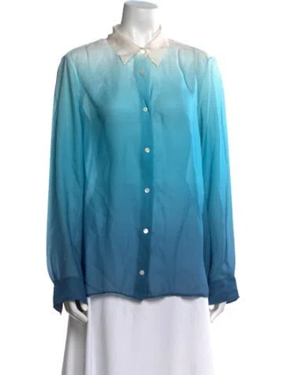 Pre-owned Acne Studios Long Sleeve Button-up Top In Blue