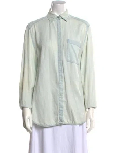 Pre-owned Acne Studios Long Sleeve Button-up Top In Blue