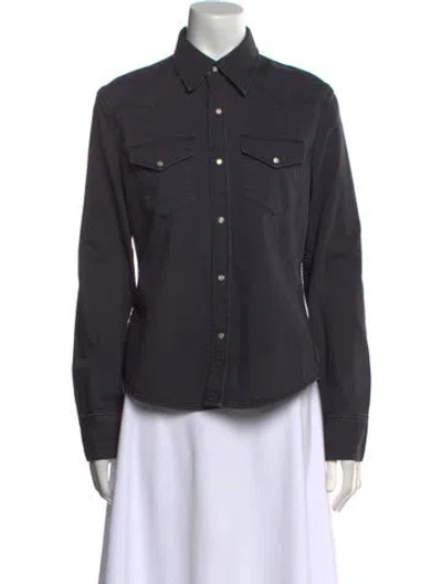 Pre-owned Acne Studios Long Sleeve Button-up Top In Blue