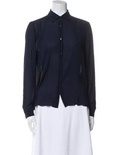 Pre-owned Acne Studios Long Sleeve Button-up Top In Blue